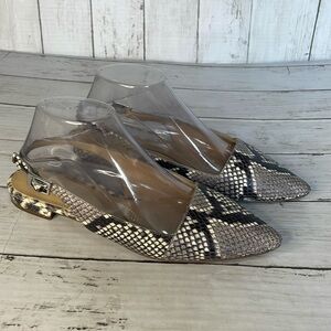 MICHAEL Michael Kors Slingback Claudia Flat Embossed Python